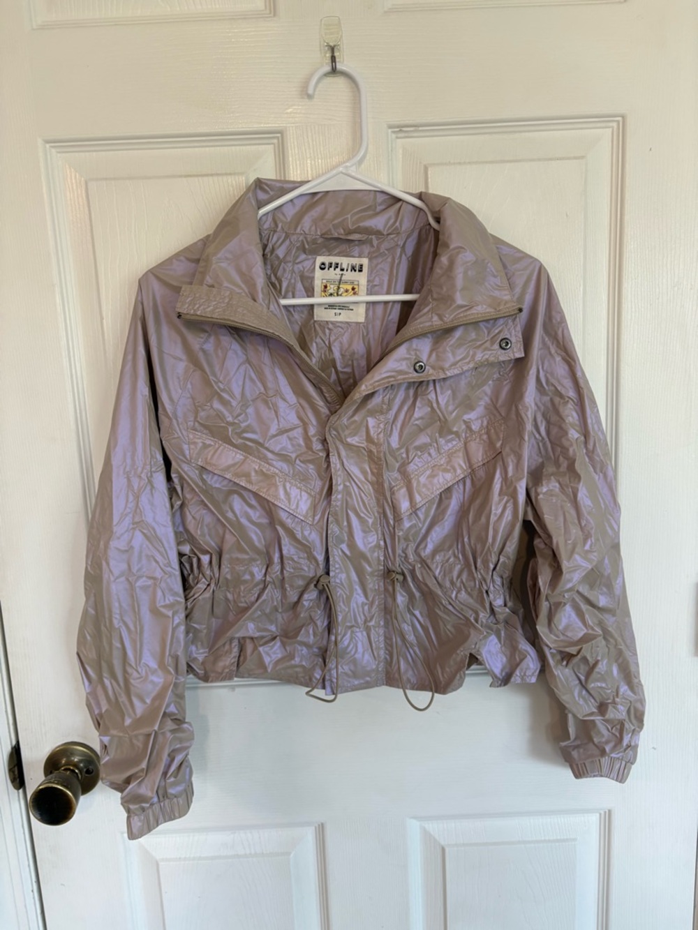 Offline by aerie Opaline Lavender Shimmer Bomber Jacket windbreaker - Women